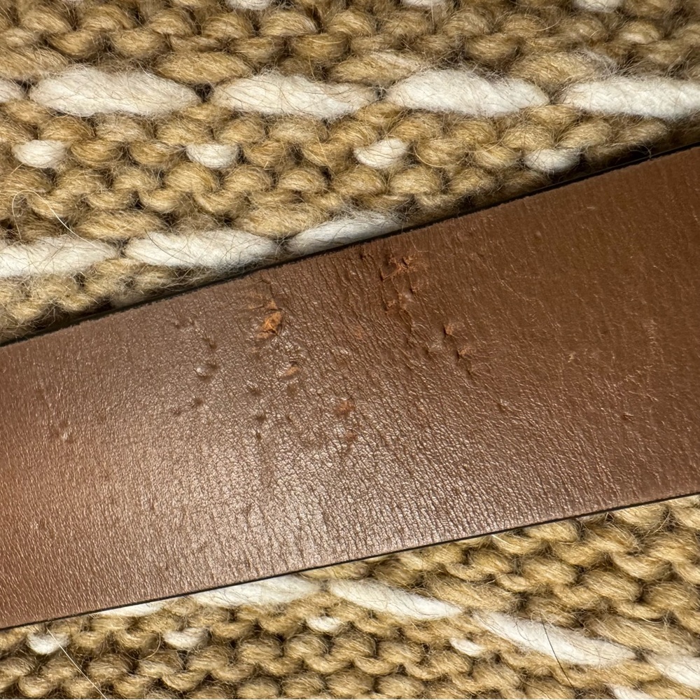 Vintage COACH - Leather Grommet Belt - Brown with Silver Buckle - Size Large - Picture 10 of 10